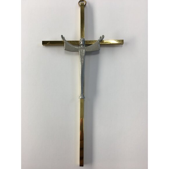 Vintage Mid Century Crucifix Jesus On Cross Metal Wall Hanging Decor 8.5'' Tall - Picture 5 of 14